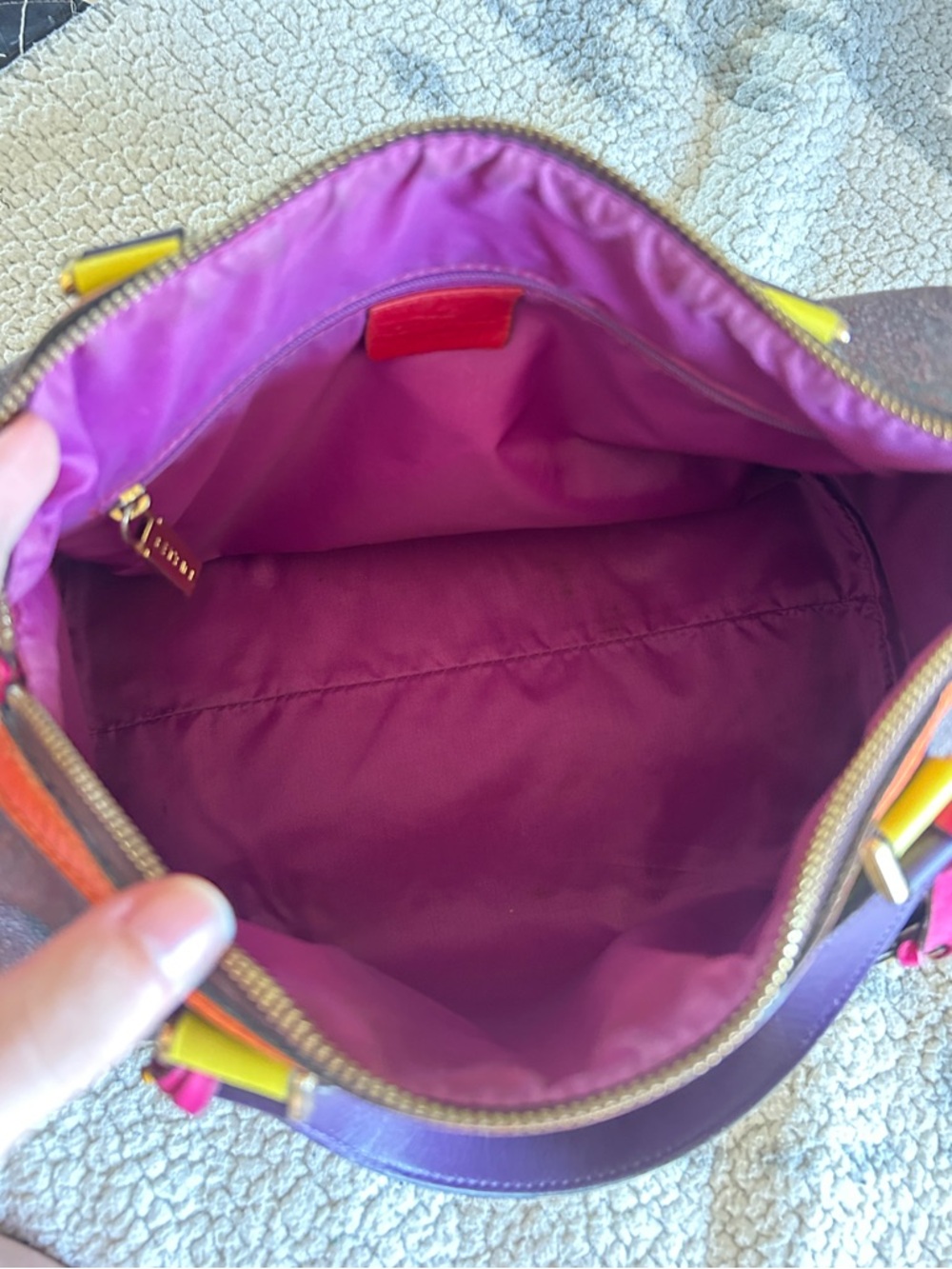 ETRO Paisley Multicolor Colorblock Boston Speedy Bag w/ Lock & Key + Luggage Tag - Picture 12 of 16
